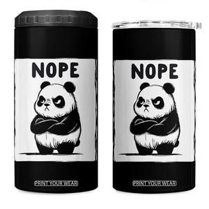 Grumpy Panda Says Nope 4 in 1 Can Cooler Tumbler Japanese Aesthetic Panda Bear Graphic TS12 One Size: 16 oz Black Print Your Wear