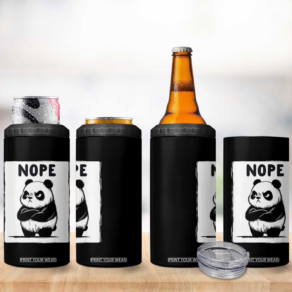 Grumpy Panda Says Nope 4 in 1 Can Cooler Tumbler Japanese Aesthetic Panda Bear Graphic TS12 Print Your Wear