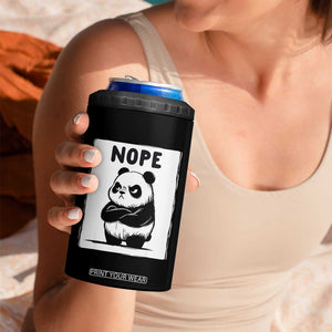 Grumpy Panda Says Nope 4 in 1 Can Cooler Tumbler Japanese Aesthetic Panda Bear Graphic TS12 Print Your Wear