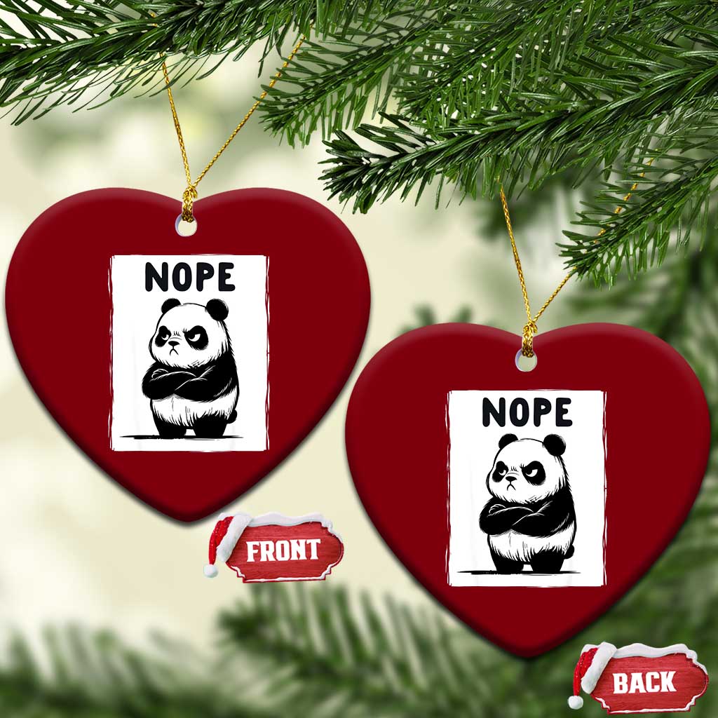 Grumpy Panda Says Nope Ceramic Ornament Japanese Aesthetic Panda Bear Graphic TS12 Print Your Wear