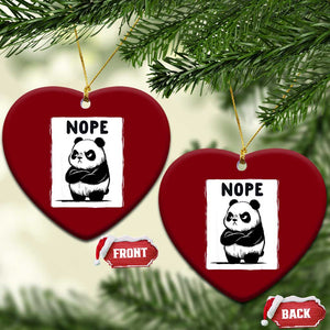 Grumpy Panda Says Nope Ceramic Ornament Japanese Aesthetic Panda Bear Graphic TS12 Print Your Wear