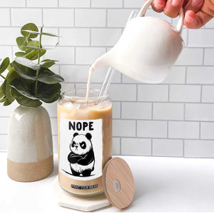 Grumpy Panda Says Nope Glass Can Japanese Aesthetic Panda Bear Graphic TS12 Print Your Wear