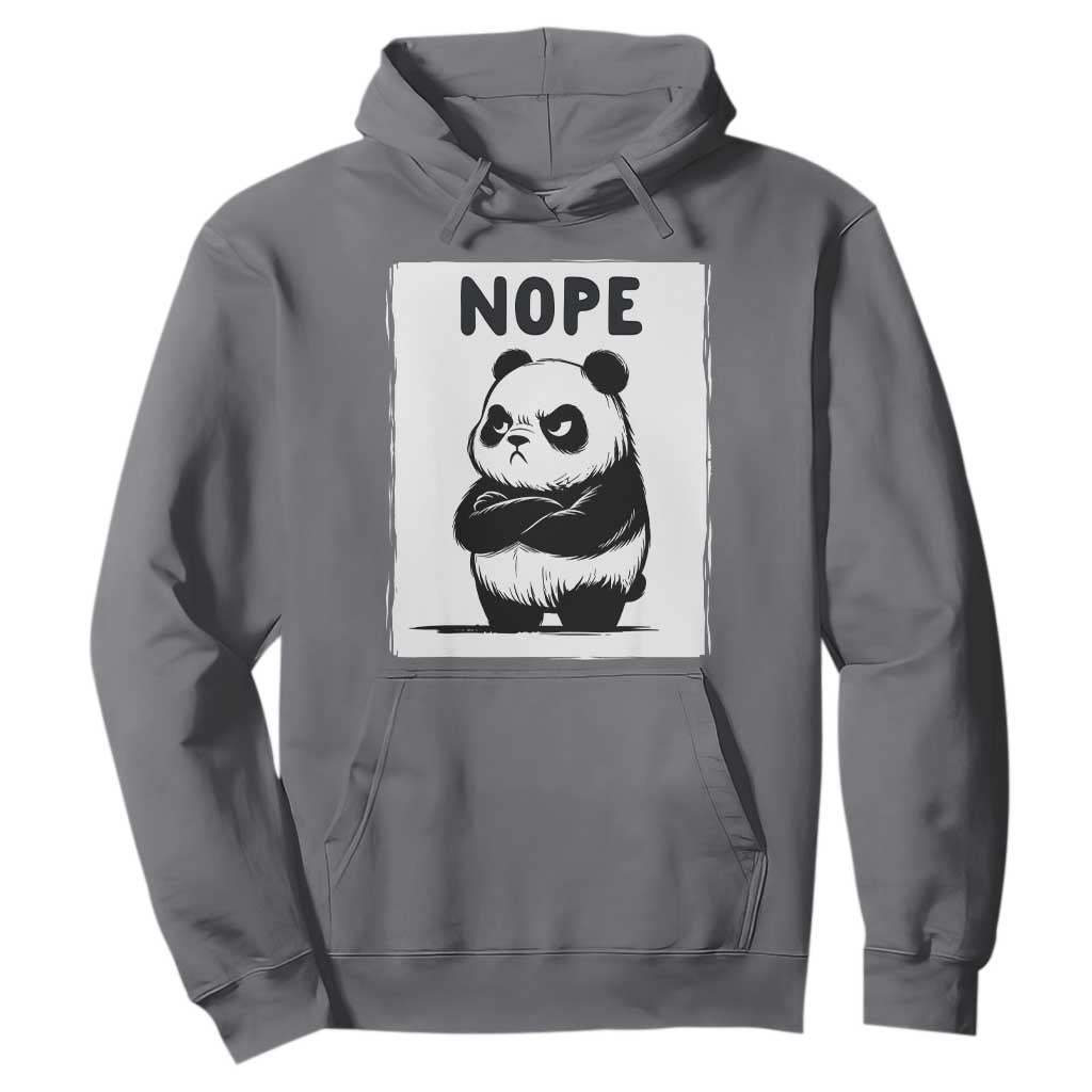 Grumpy Panda Says Nope Hoodie Japanese Aesthetic Panda Bear Graphic TS12 Charcoal Print Your Wear