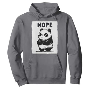 Grumpy Panda Says Nope Hoodie Japanese Aesthetic Panda Bear Graphic TS12 Charcoal Print Your Wear