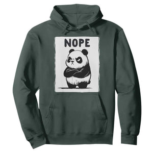 Grumpy Panda Says Nope Hoodie Japanese Aesthetic Panda Bear Graphic TS12 Dark Forest Green Print Your Wear