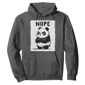 Grumpy Panda Says Nope Hoodie Japanese Aesthetic Panda Bear Graphic TS12 Dark Heather Print Your Wear