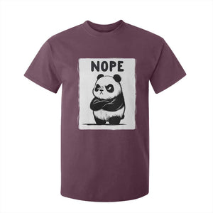 Grumpy Panda Says Nope T Shirt For Kid Japanese Aesthetic Panda Bear Graphic TS12 Maroon Print Your Wear