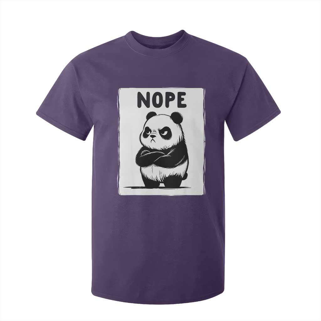Grumpy Panda Says Nope T Shirt For Kid Japanese Aesthetic Panda Bear Graphic TS12 Purple Print Your Wear