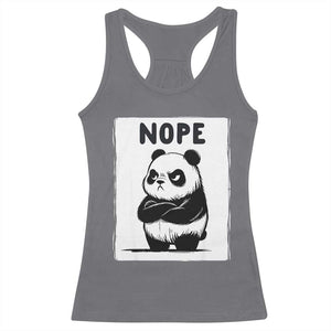 Grumpy Panda Says Nope Racerback Tank Top Japanese Aesthetic Panda Bear Graphic TS12 Charcoal Print Your Wear