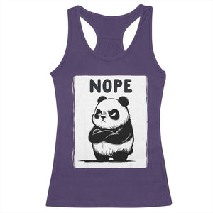 Grumpy Panda Says Nope Racerback Tank Top Japanese Aesthetic Panda Bear Graphic TS12 Purple Print Your Wear