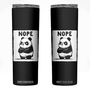 Grumpy Panda Says Nope Skinny Tumbler Japanese Aesthetic Panda Bear Graphic TS12 Black Print Your Wear