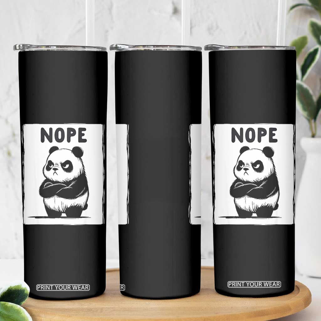 Grumpy Panda Says Nope Skinny Tumbler Japanese Aesthetic Panda Bear Graphic TS12 Print Your Wear