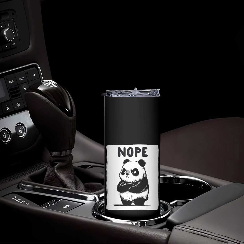 Grumpy Panda Says Nope Skinny Tumbler Japanese Aesthetic Panda Bear Graphic TS12 Print Your Wear