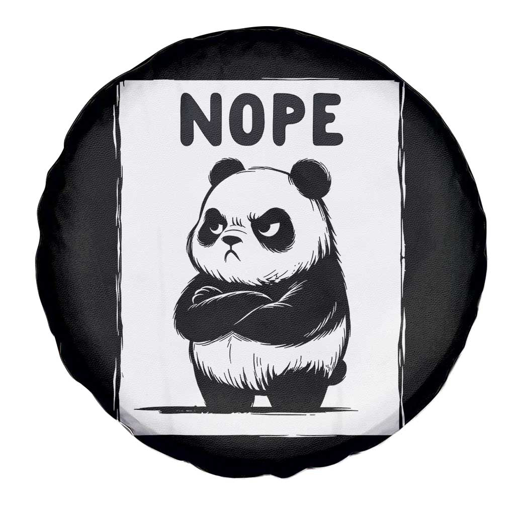 Grumpy Panda Says Nope Spare Tire Cover Japanese Aesthetic Panda Bear Graphic TS12 Print Your Wear