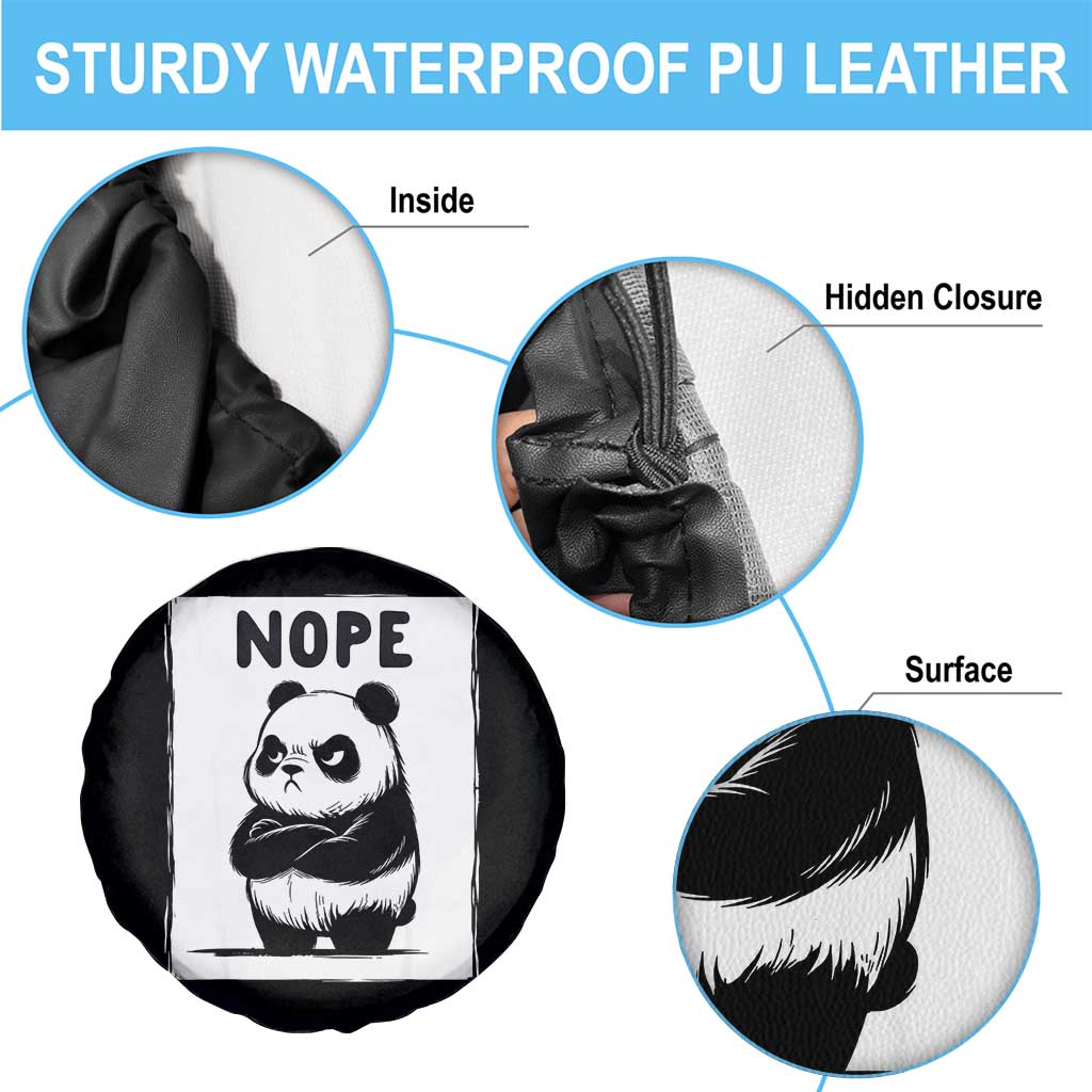 Grumpy Panda Says Nope Spare Tire Cover Japanese Aesthetic Panda Bear Graphic TS12 Print Your Wear