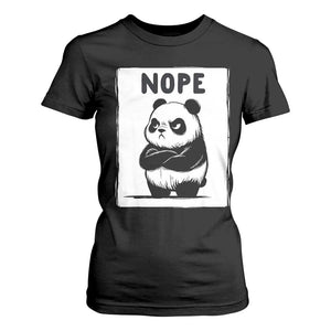 Grumpy Panda Says Nope T Shirt For Women Japanese Aesthetic Panda Bear Graphic TS12 Black Print Your Wear