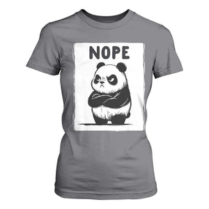 Grumpy Panda Says Nope T Shirt For Women Japanese Aesthetic Panda Bear Graphic TS12 Charcoal Print Your Wear