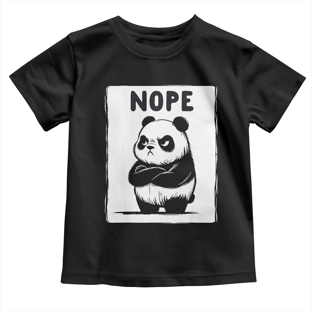 Grumpy Panda Says Nope Toddler T Shirt Japanese Aesthetic Panda Bear Graphic TS12 Black Print Your Wear
