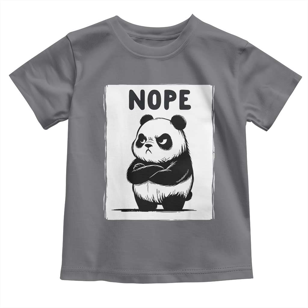 Grumpy Panda Says Nope Toddler T Shirt Japanese Aesthetic Panda Bear Graphic TS12 Charcoal Print Your Wear