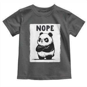 Grumpy Panda Says Nope Toddler T Shirt Japanese Aesthetic Panda Bear Graphic TS12 Dark Heather Print Your Wear