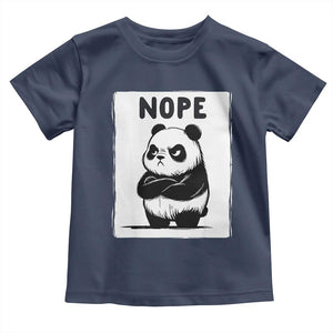 Grumpy Panda Says Nope Toddler T Shirt Japanese Aesthetic Panda Bear Graphic TS12 Navy Print Your Wear
