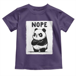 Grumpy Panda Says Nope Toddler T Shirt Japanese Aesthetic Panda Bear Graphic TS12 Purple Print Your Wear