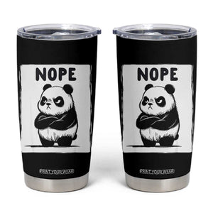 Grumpy Panda Says Nope Tumbler Cup Japanese Aesthetic Panda Bear Graphic TS12 Black Print Your Wear