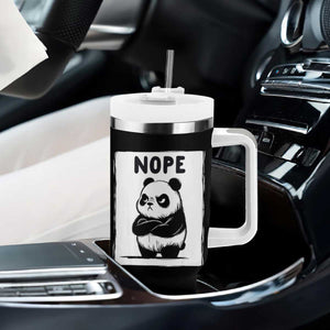 Grumpy Panda Says Nope Tumbler With Handle Japanese Aesthetic Panda Bear Graphic TS12 Print Your Wear