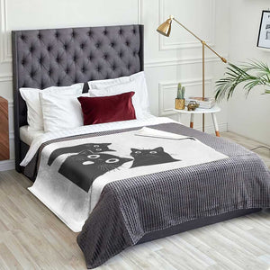Funny Japanese Black Cat Is Watching You Throw Blanket Cat Lover TS12 Print Your Wear