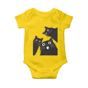 Funny Japanese Black Cat Is Watching You Baby Onesie Cat Lover TS12 Daisy Print Your Wear
