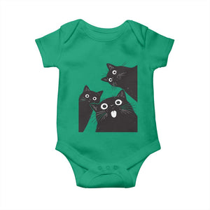 Funny Japanese Black Cat Is Watching You Baby Onesie Cat Lover TS12 Irish Green Print Your Wear