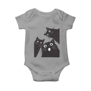 Funny Japanese Black Cat Is Watching You Baby Onesie Cat Lover TS12 Sport Gray Print Your Wear
