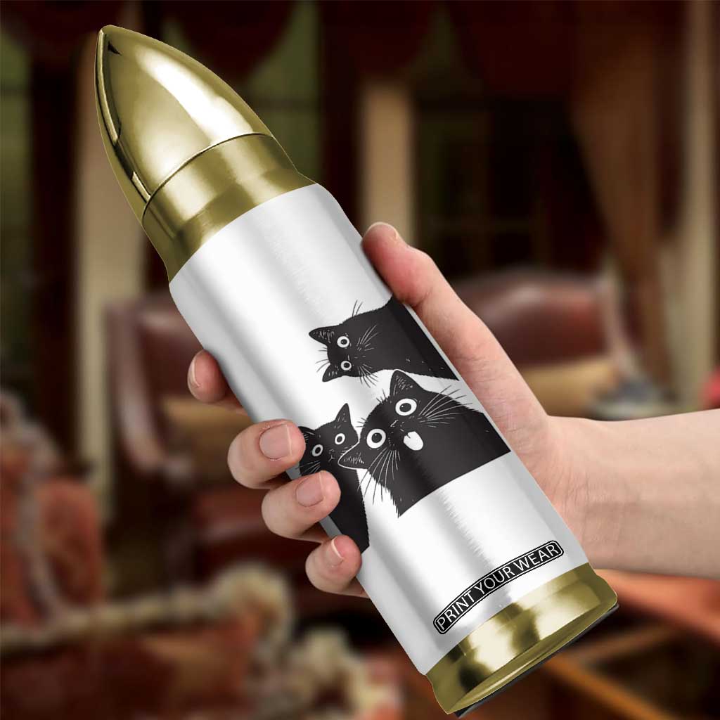 Funny Japanese Black Cat Is Watching You Bullet Tumbler Cat Lover TS12 Print Your Wear