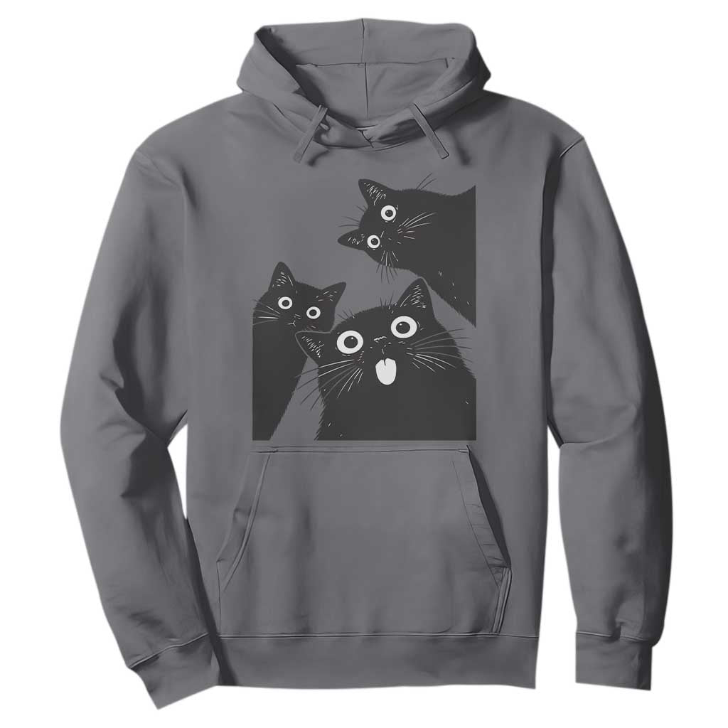 Funny Japanese Black Cat Is Watching You Hoodie Cat Lover TS12 Charcoal Print Your Wear