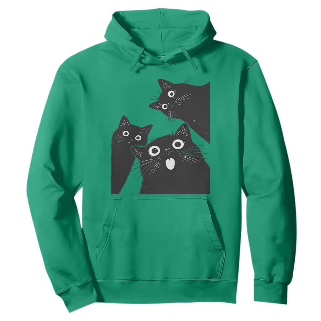 Funny Japanese Black Cat Is Watching You Hoodie Cat Lover TS12 Irish Green Print Your Wear