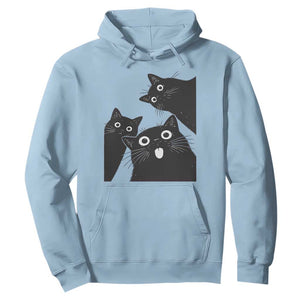 Funny Japanese Black Cat Is Watching You Hoodie Cat Lover TS12 Light Blue Print Your Wear