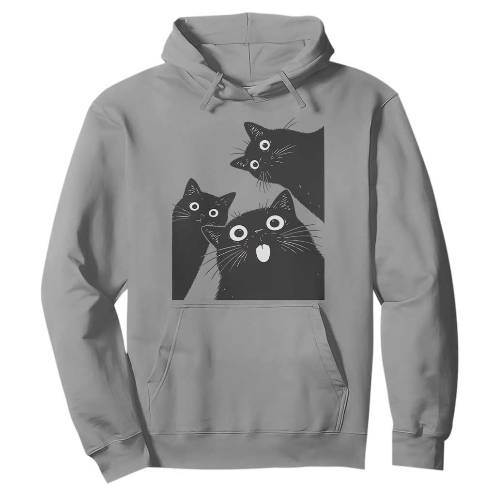 Funny Japanese Black Cat Is Watching You Hoodie Cat Lover TS12 Sport Gray Print Your Wear