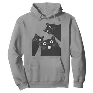 Funny Japanese Black Cat Is Watching You Hoodie Cat Lover TS12 Sport Gray Print Your Wear