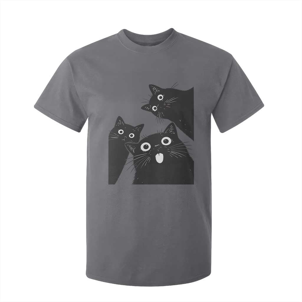 Funny Japanese Black Cat Is Watching You T Shirt For Kid Cat Lover TS12 Charcoal Print Your Wear