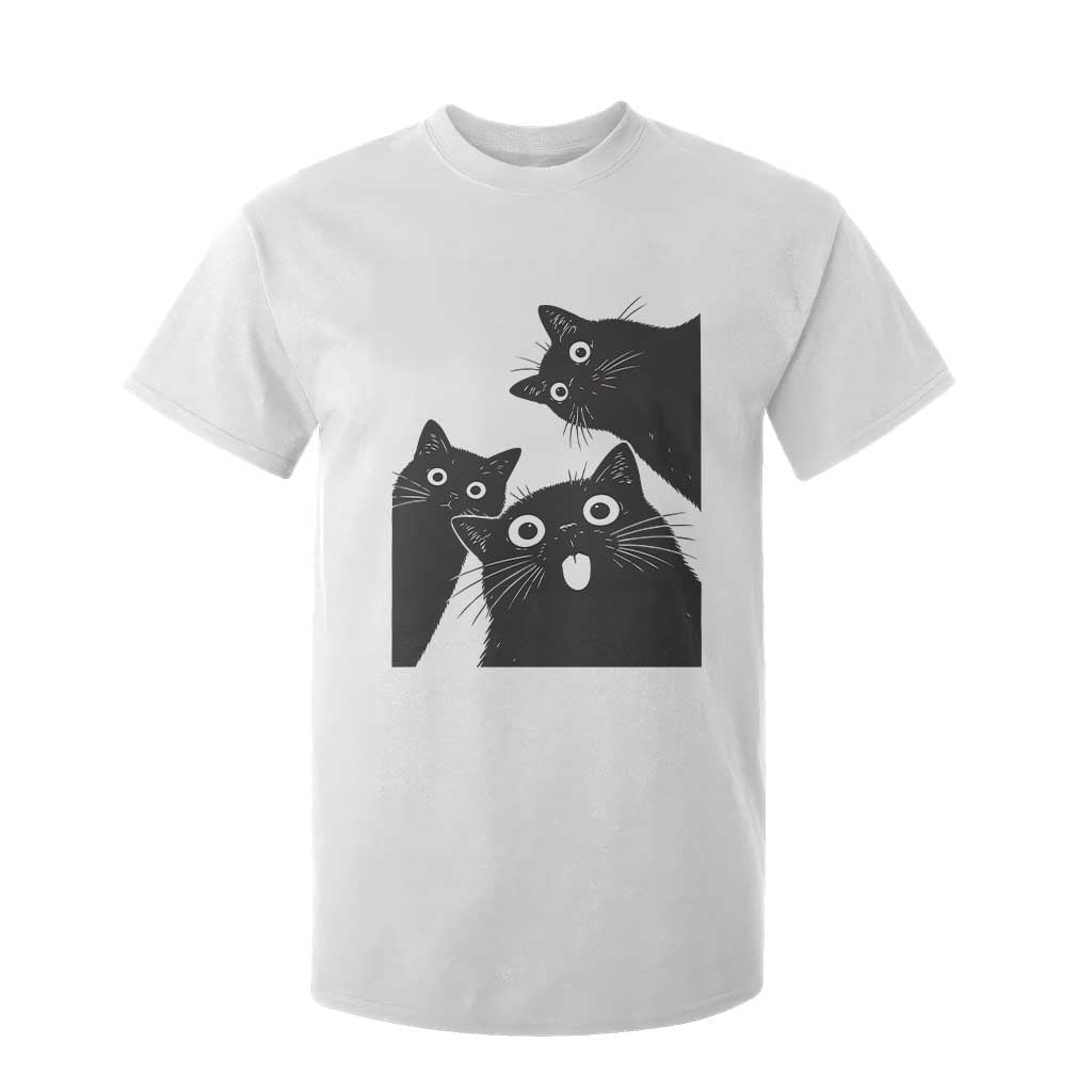 Funny Japanese Black Cat Is Watching You T Shirt For Kid Cat Lover TS12 White Print Your Wear