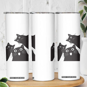 Funny Japanese Black Cat Is Watching You Skinny Tumbler Cat Lover TS12 Print Your Wear