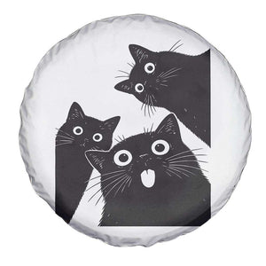 Funny Japanese Black Cat Is Watching You Spare Tire Cover Cat Lover TS12 Print Your Wear