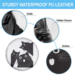 Funny Japanese Black Cat Is Watching You Spare Tire Cover Cat Lover TS12 Print Your Wear