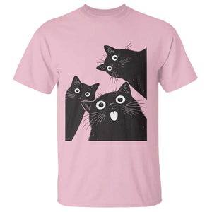 Funny Japanese Black Cat Is Watching You T Shirt Cat Lover TS12 Light Pink Print Your Wear