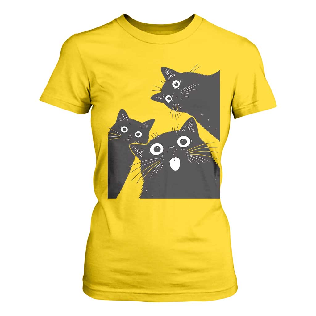 Funny Japanese Black Cat Is Watching You T Shirt For Women Cat Lover TS12 Daisy Print Your Wear