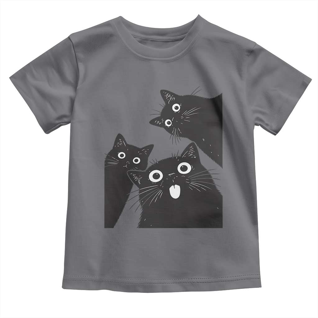 Funny Japanese Black Cat Is Watching You Toddler T Shirt Cat Lover TS12 Charcoal Print Your Wear