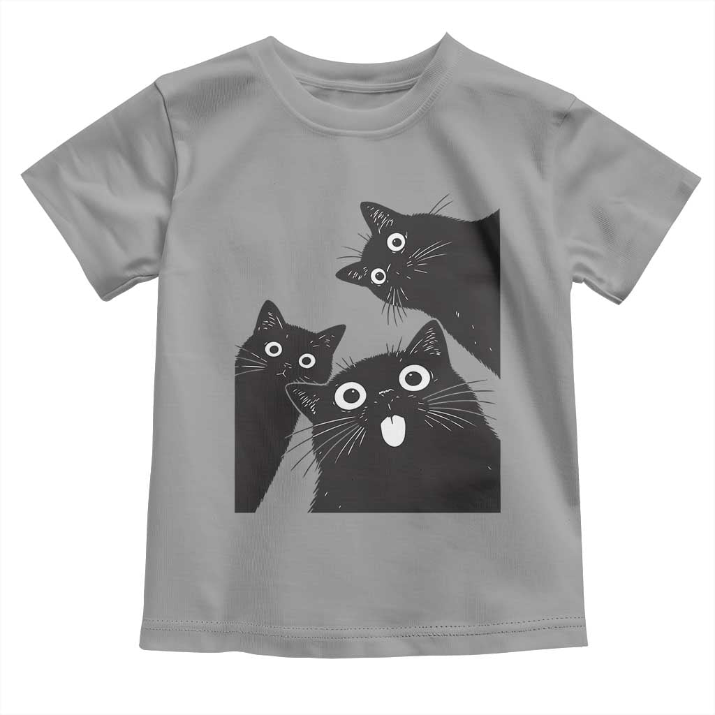 Funny Japanese Black Cat Is Watching You Toddler T Shirt Cat Lover TS12 Sport Gray Print Your Wear