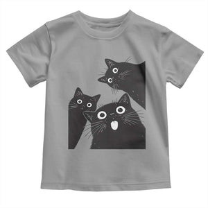 Funny Japanese Black Cat Is Watching You Toddler T Shirt Cat Lover TS12 Sport Gray Print Your Wear