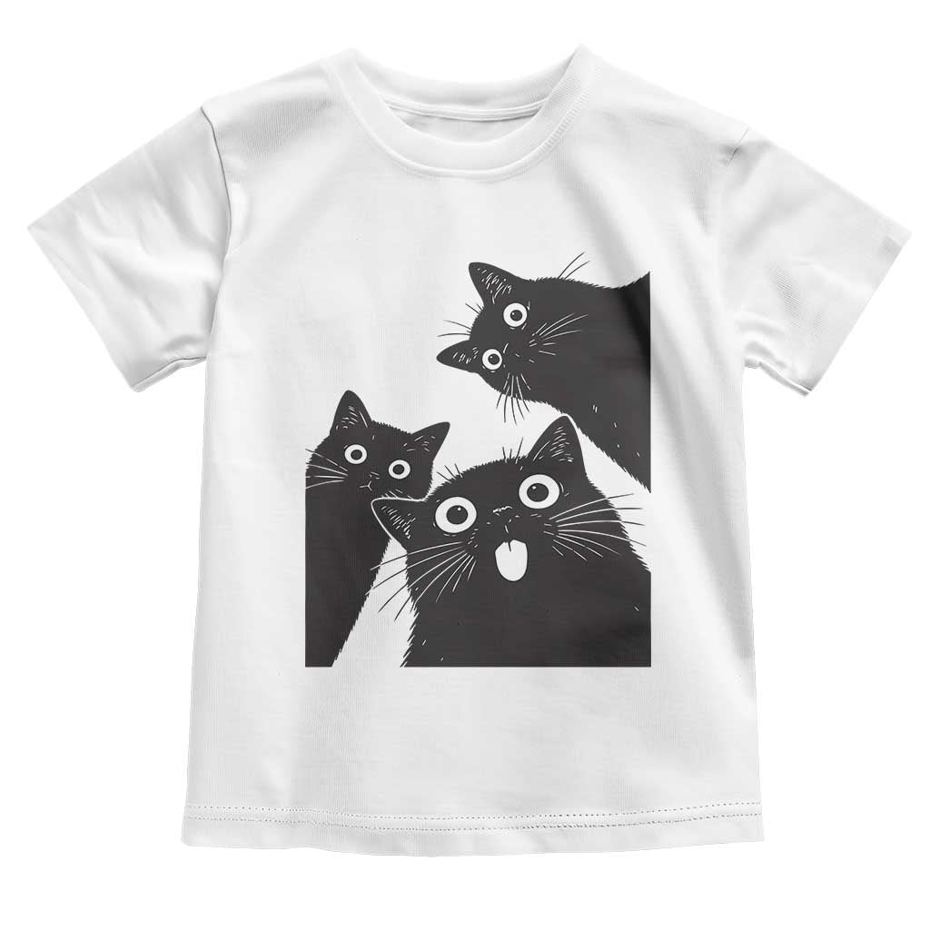 Funny Japanese Black Cat Is Watching You Toddler T Shirt Cat Lover TS12 White Print Your Wear