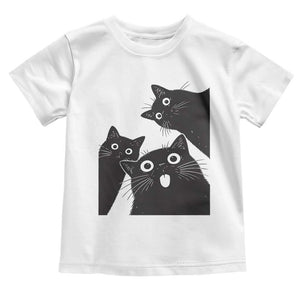Funny Japanese Black Cat Is Watching You Toddler T Shirt Cat Lover TS12 White Print Your Wear